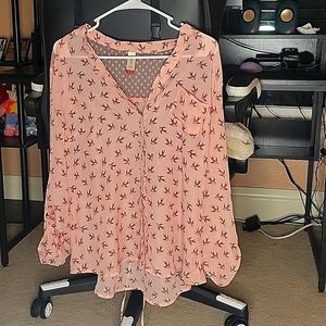 Pink button-down shirt. No Boundsaries. Size XL